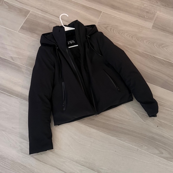 Cropped black winter parka Zara - Picture 2 of 6